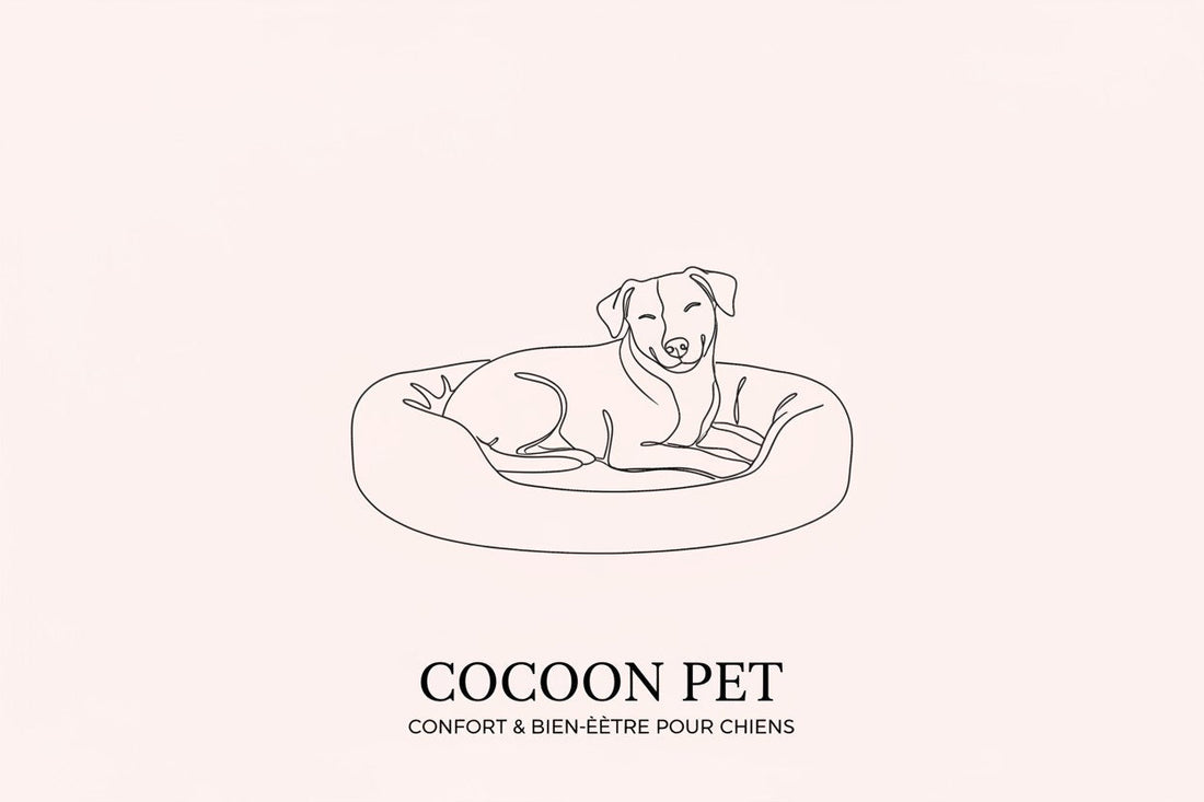 Chien apaisé et confortablement installé dans son panier