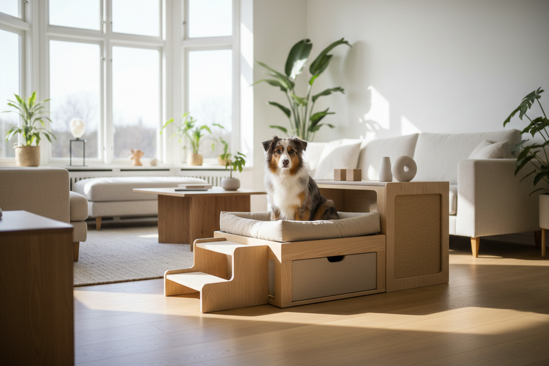 Meuble multifonction adapté pour un chien âgé à la maison